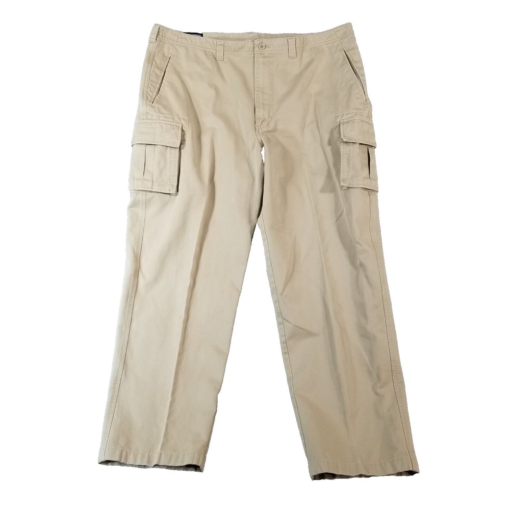 Lands' End Cargo Pants Men 40x31 Beige Outdoor Straight Leg 100% Cotton